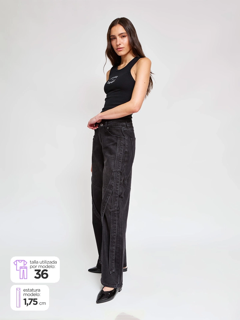JEANS MUJER APPAREL POWER BY PERALTA ALGODÓN BRILLOS