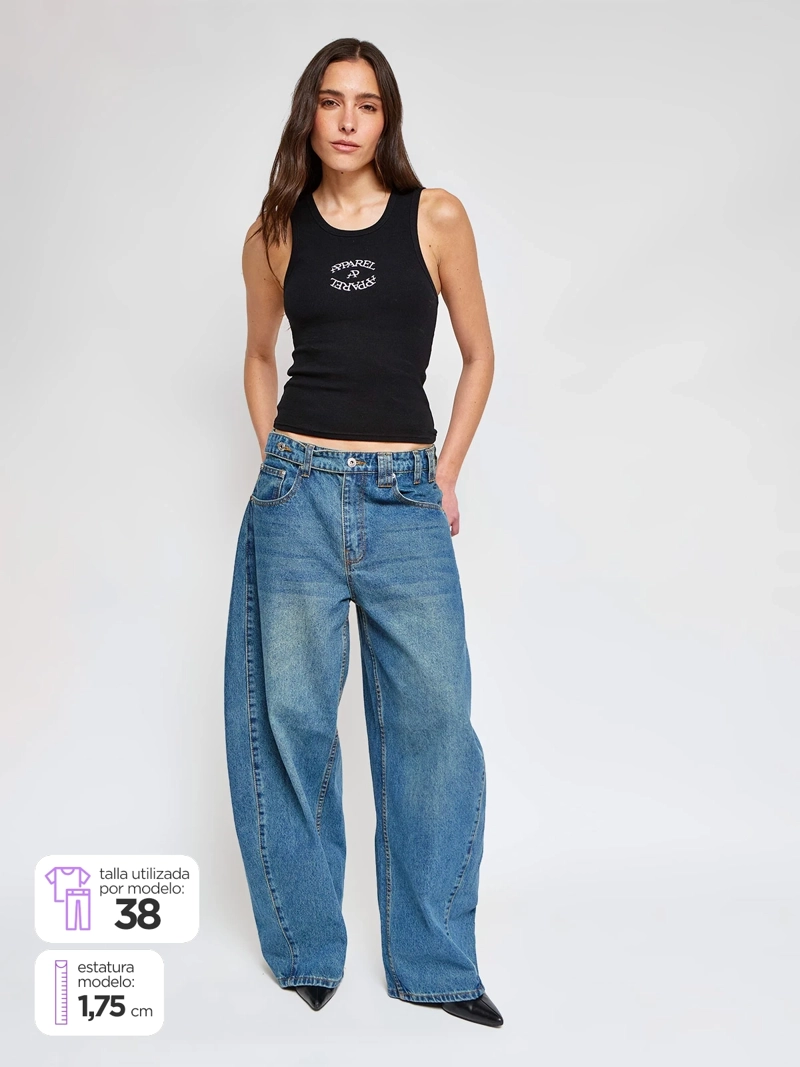 JEANS MUJER APPAREL POWER BY PERALTA ALGODÓN BALLOON