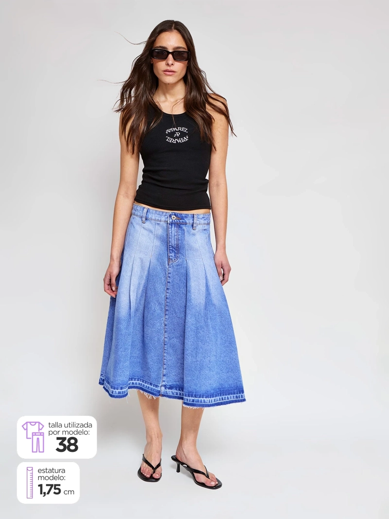 FALDA MUJER APPAREL POWER BY PERALTA ALGODÓN MIDI - 1