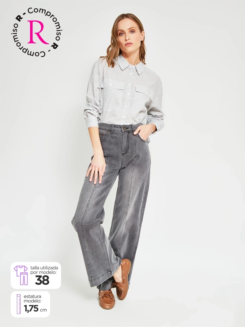 JEANS MUJER REGATTA ALGODÓN WIDE LEG - 1