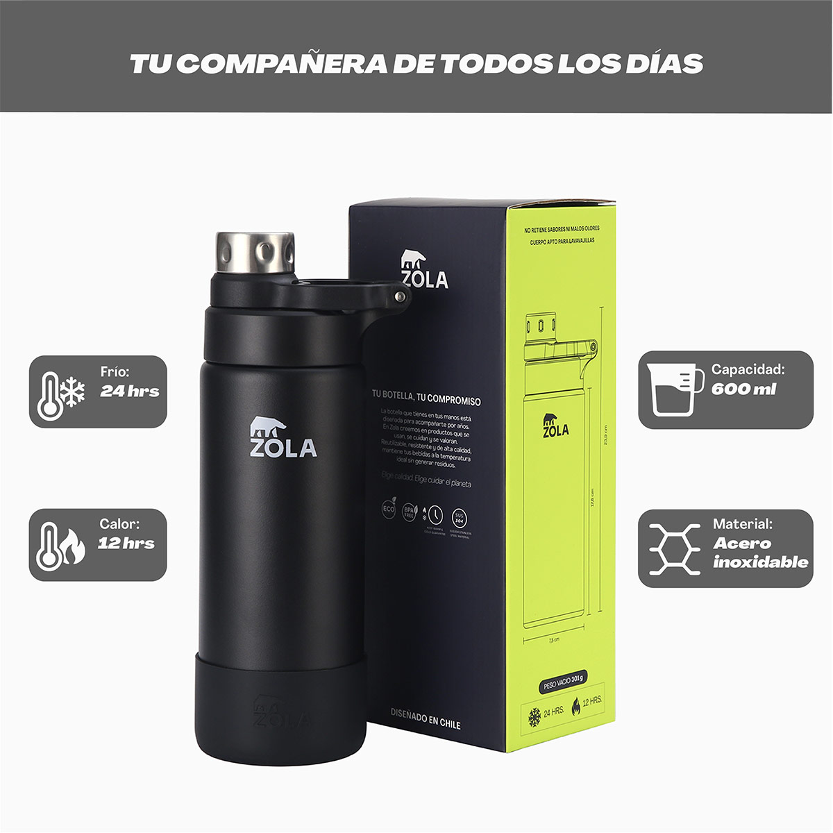 BOTELLA TÉRMICA 600 ML ZOLA - 3