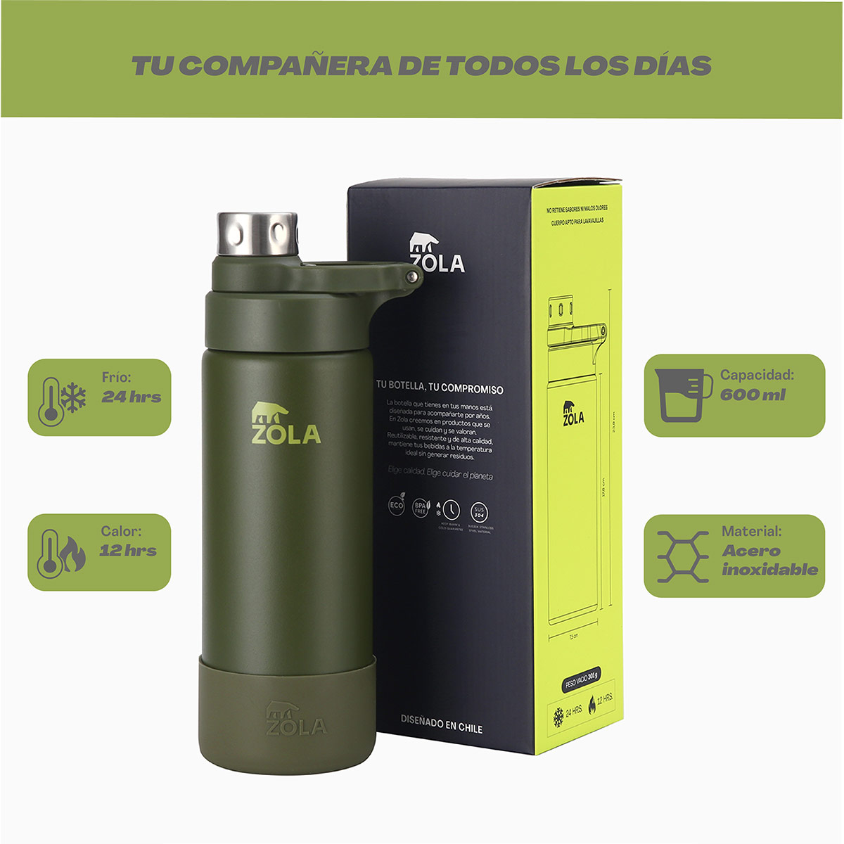 BOTELLA TÉRMICA 600 ML ZOLA - 3