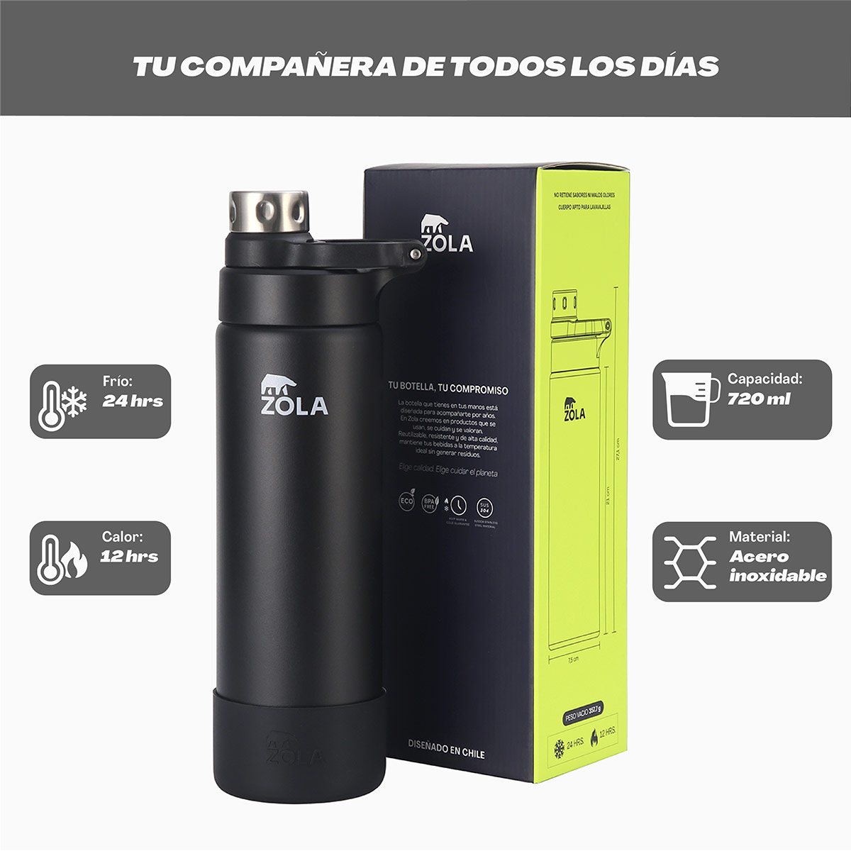 BOTELLA TÉRMICA 720 ML ZOLA - 3