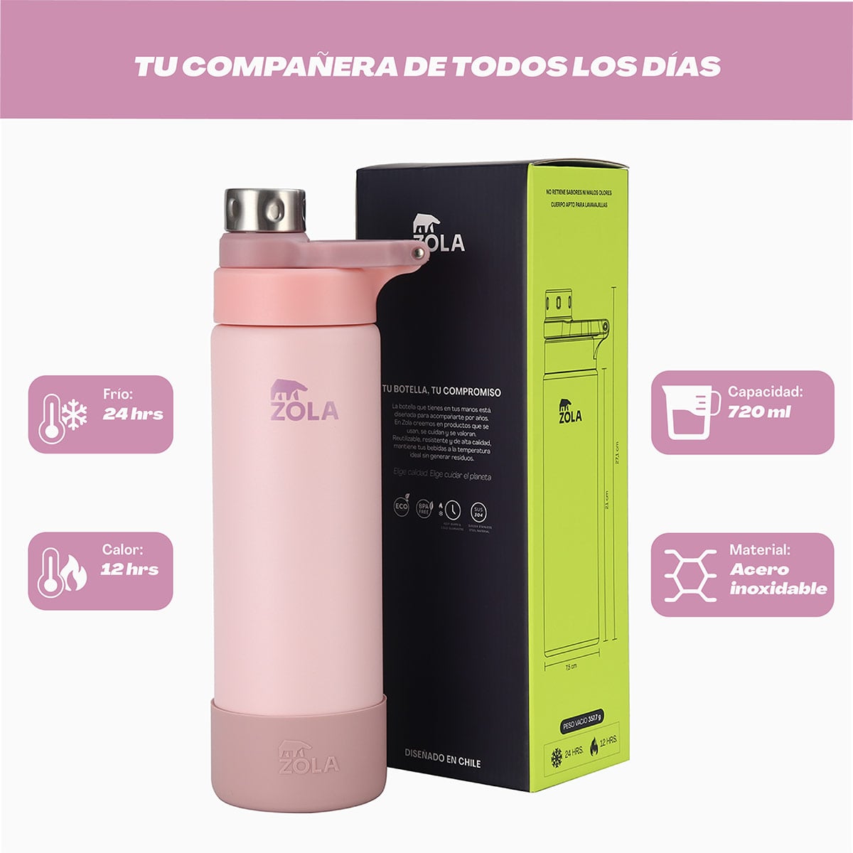 BOTELLA TÉRMICA 720 ML ZOLA - 3