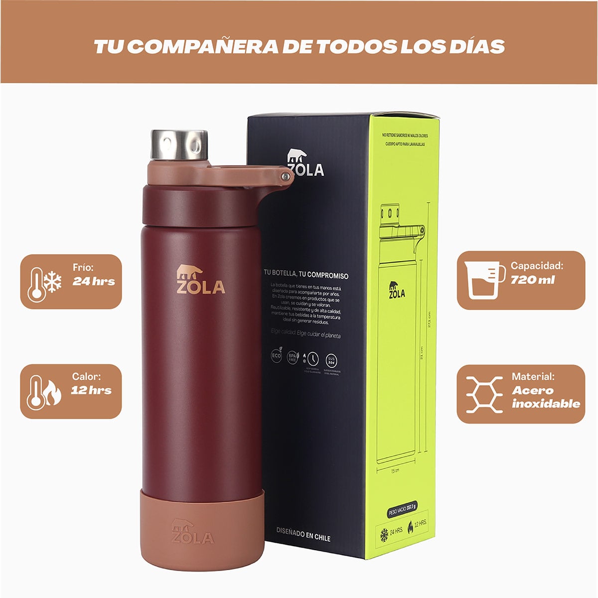 BOTELLA TÉRMICA 720 ML ZOLA - 3