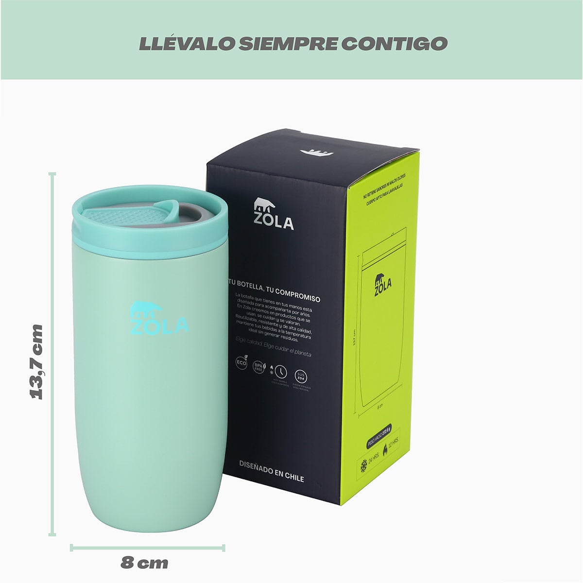 COFFE MUG 425 ML VERDE MENTA ZOLA - 2