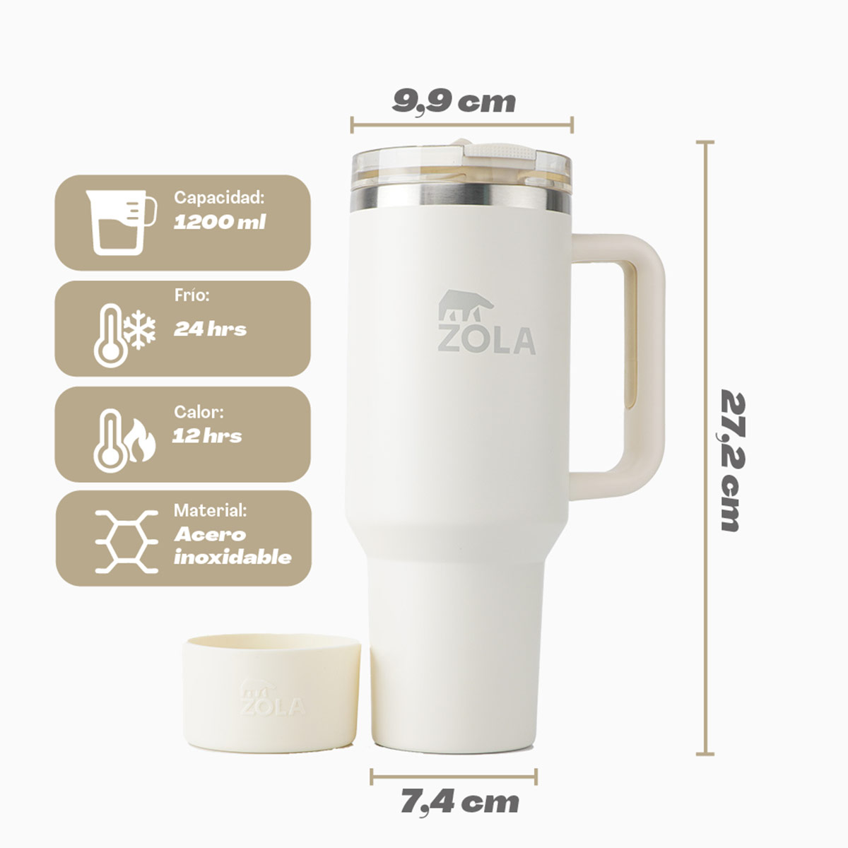 VASO QUENCHER 1.2 LITROS CREMA ZOLA - 4