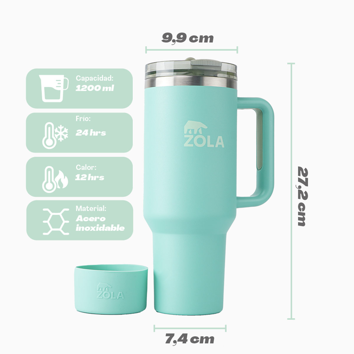 VASO QUENCHER 1.2 LITROS CELESTE ZOLA - 2