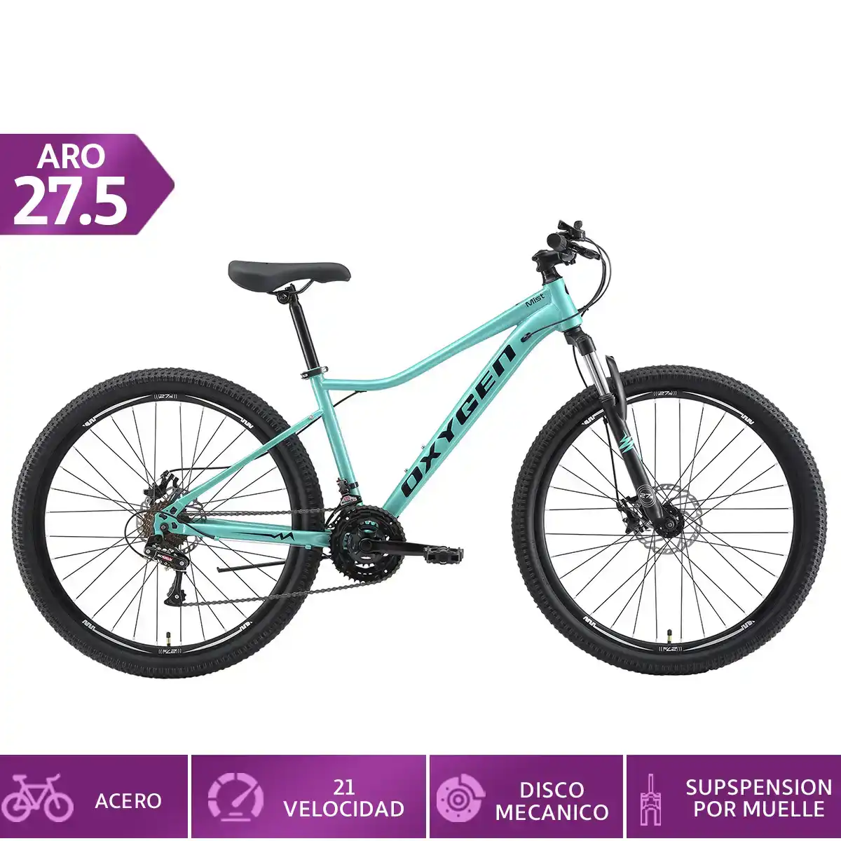 BICICLETA MOUNTAIN BIKE OXYGEN MIST 21V ARO 27.5 - 1