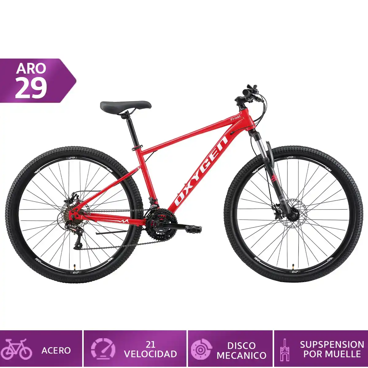 BICICLETA MOUNTAIN BIKE OXYGEN FROST 21V ARO 29 - 1