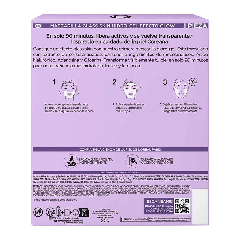 MASCARILLA DE HIDRO-GEL L'OREAL REVITALIFT GLASS SKIN - 2