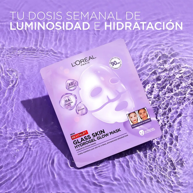 MASCARILLA DE HIDRO-GEL L'OREAL REVITALIFT GLASS SKIN - 5