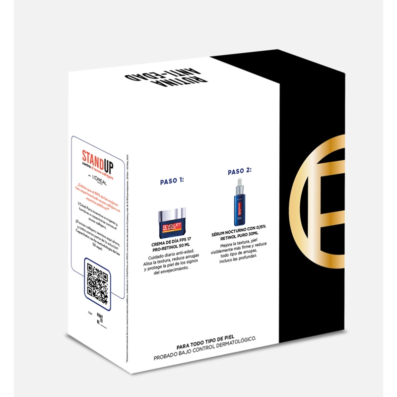 PACK RETINOL ANTIEDAD L'OREAL SÉRUM NOCHE + CREMA DÍA SPF17 - 4