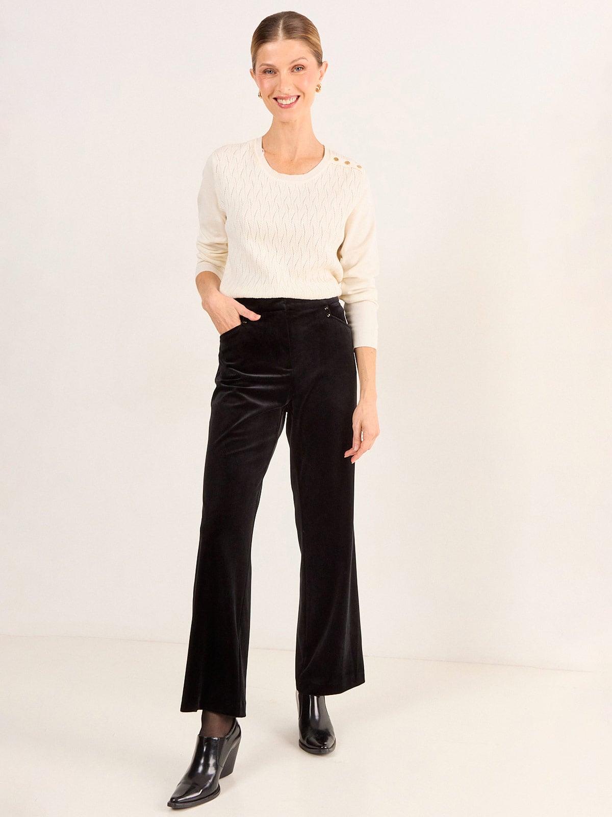 PANTALÓN MUJER MA GRIFFE FLARE TERCIOPELO - 1