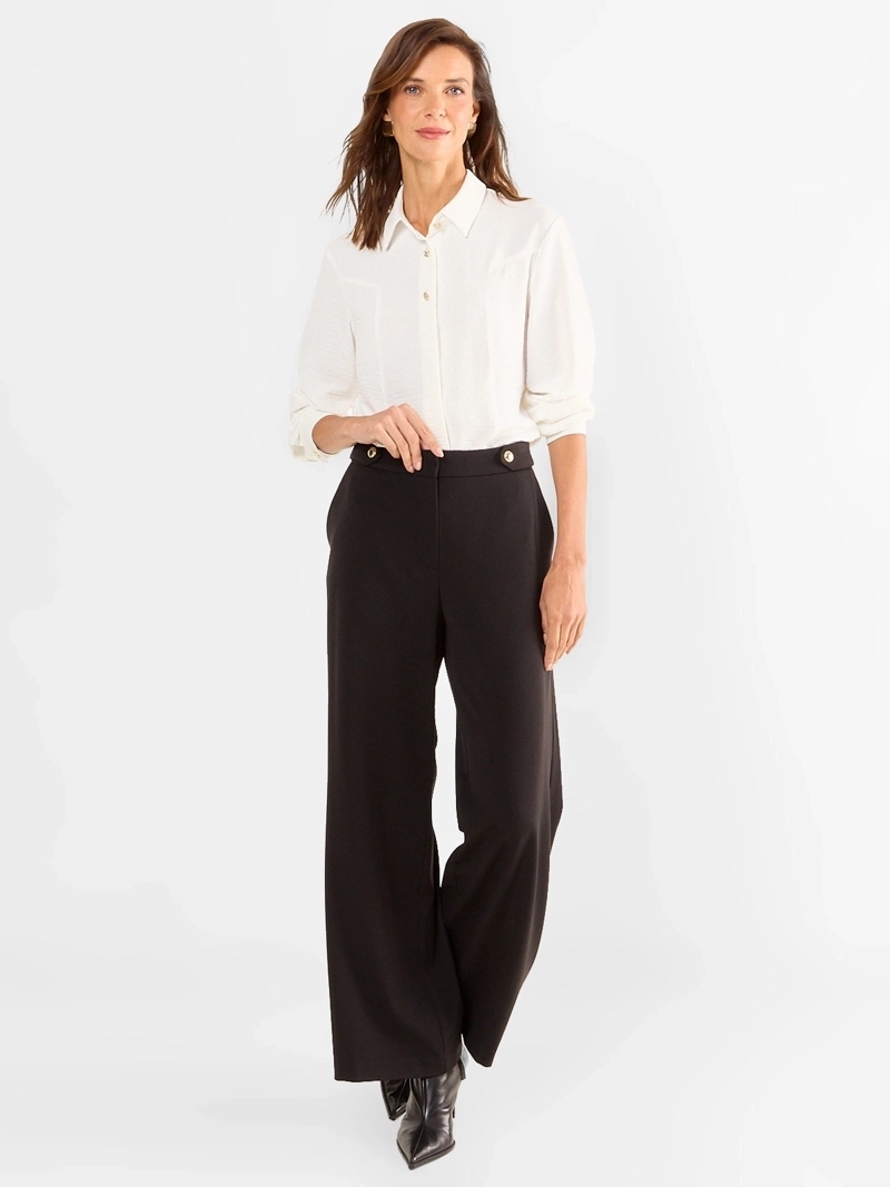 BLUSA MUJER MA GRIFFE TEXTURADA CAMISERA BOTONES Y CORTES - 4