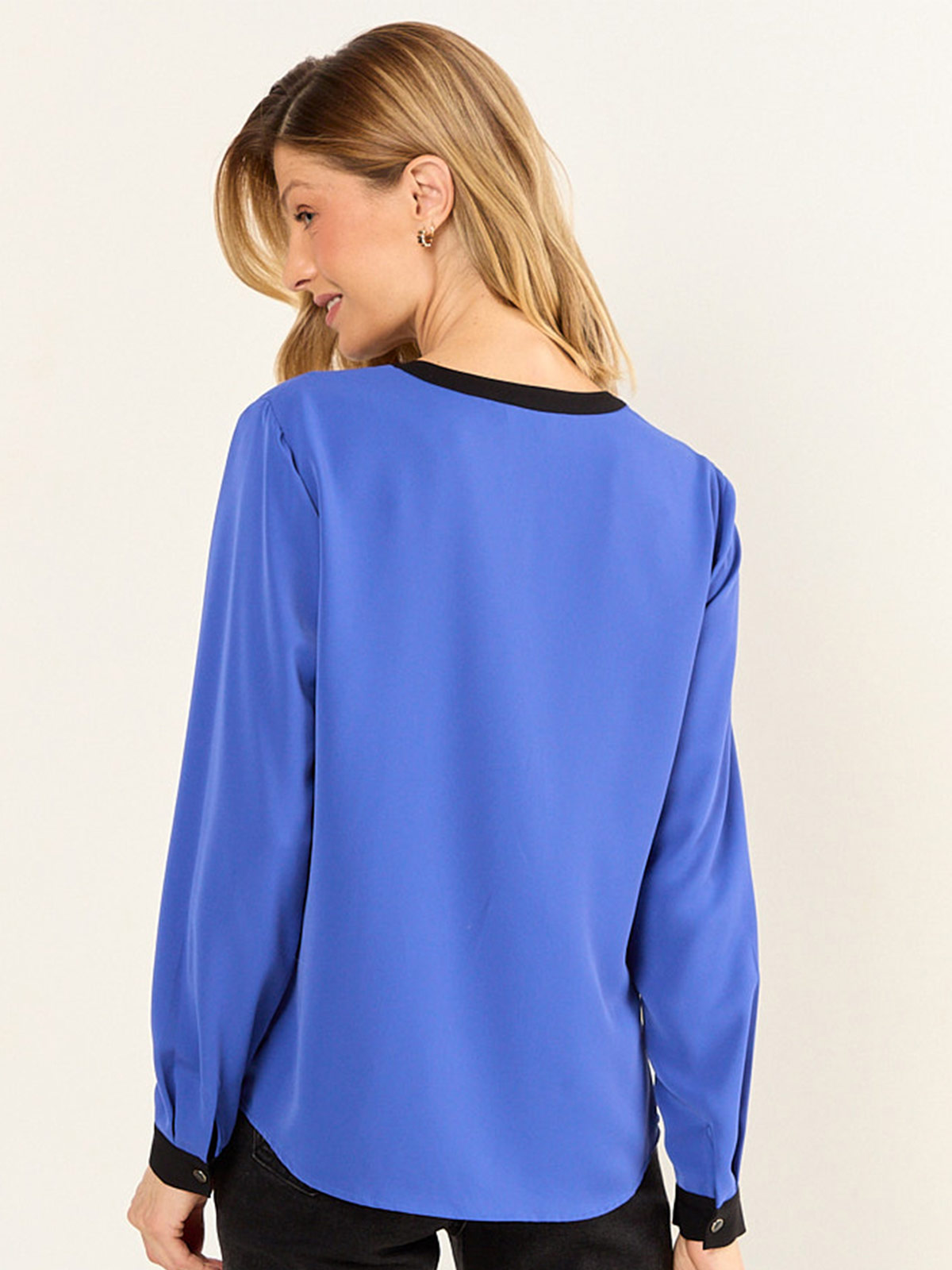 BLUSA MUJER MA GRIFFE BICOLOR TIPO MAO - 4