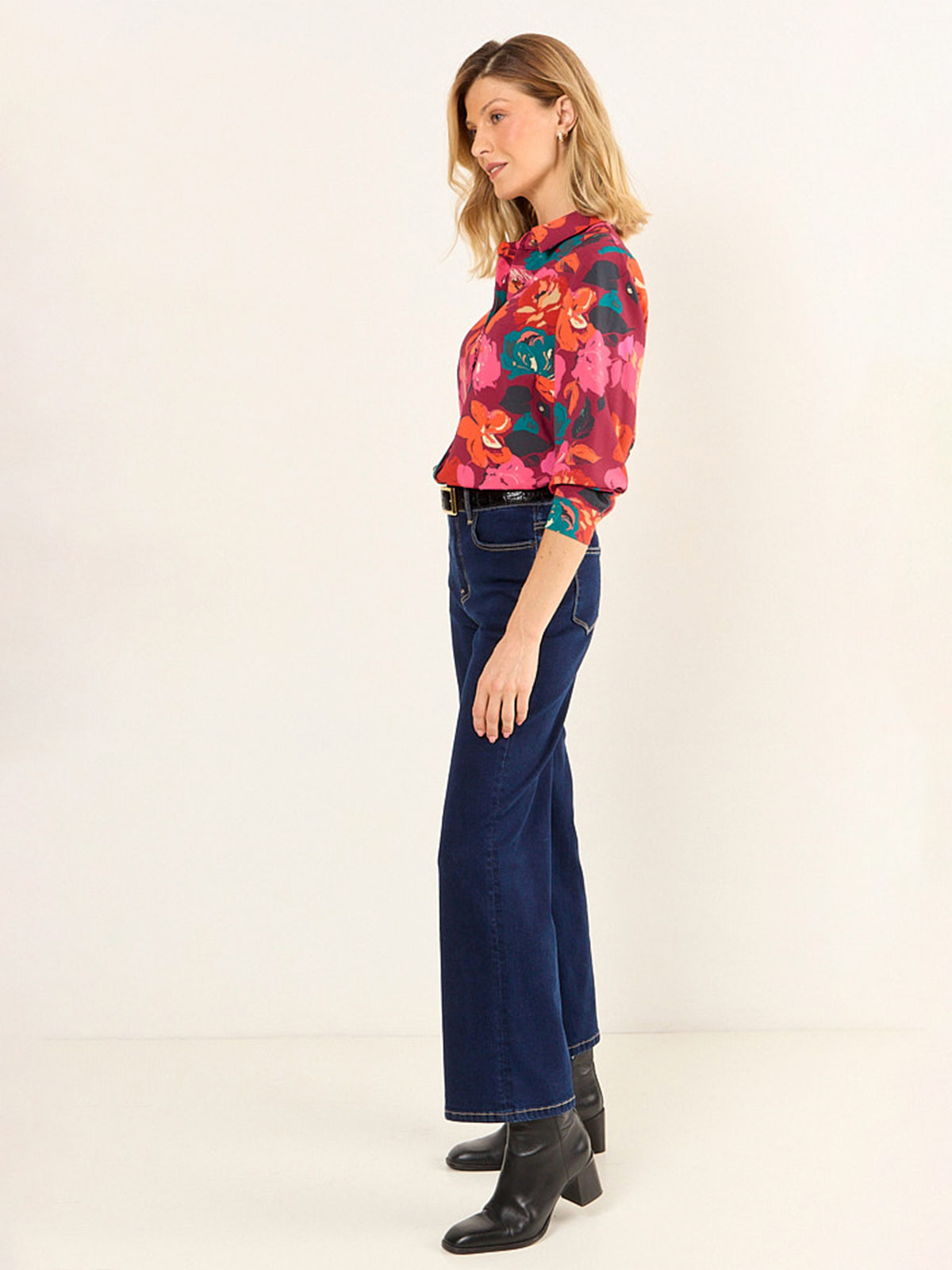 BLUSA MUJER MA GRIFFE CUELLO CAMISERO MANGA LARGA FLOREADA - 2
