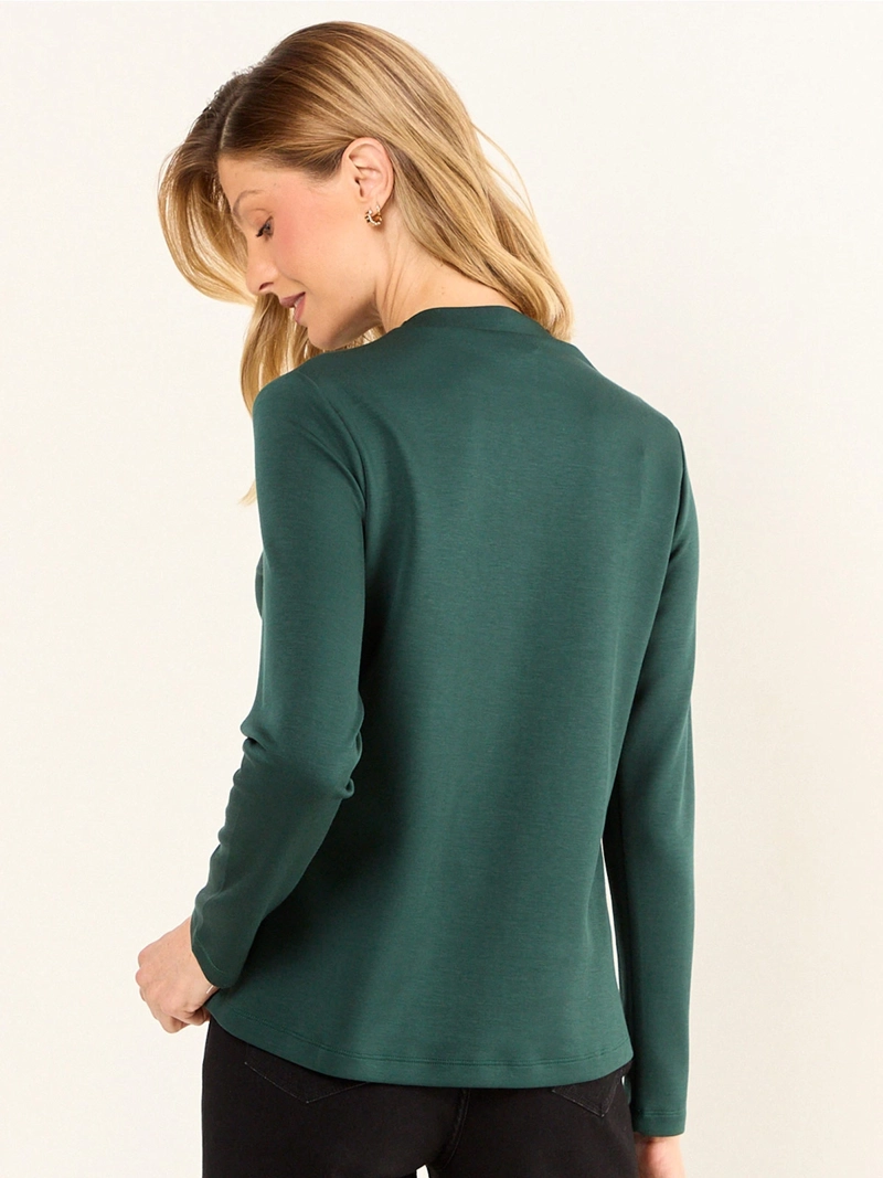 POLERA MUJER MA GRIFFE CUELLO ALTO MANGA LARGA ALFORZAS - 4