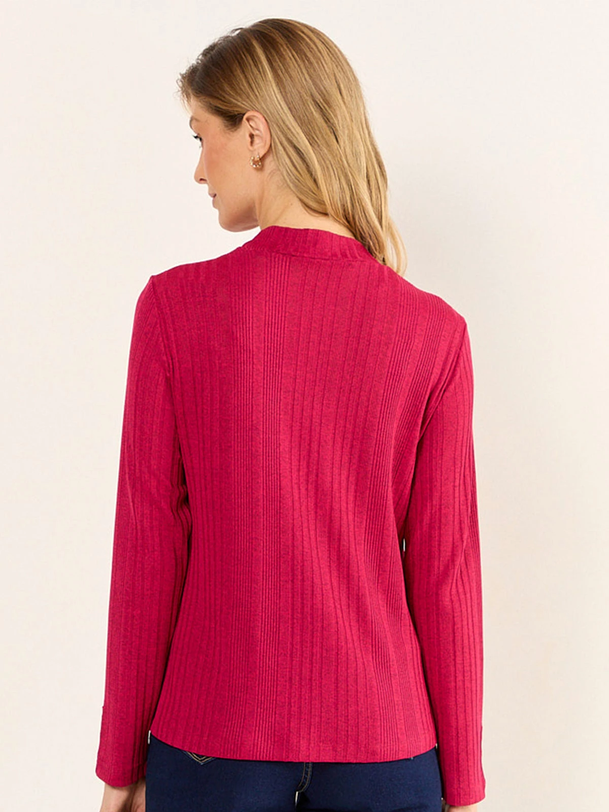POLERA MUJER MA GRIFFE CUELLO ALTO MANGA LARGA RIB ACANALADO - 4