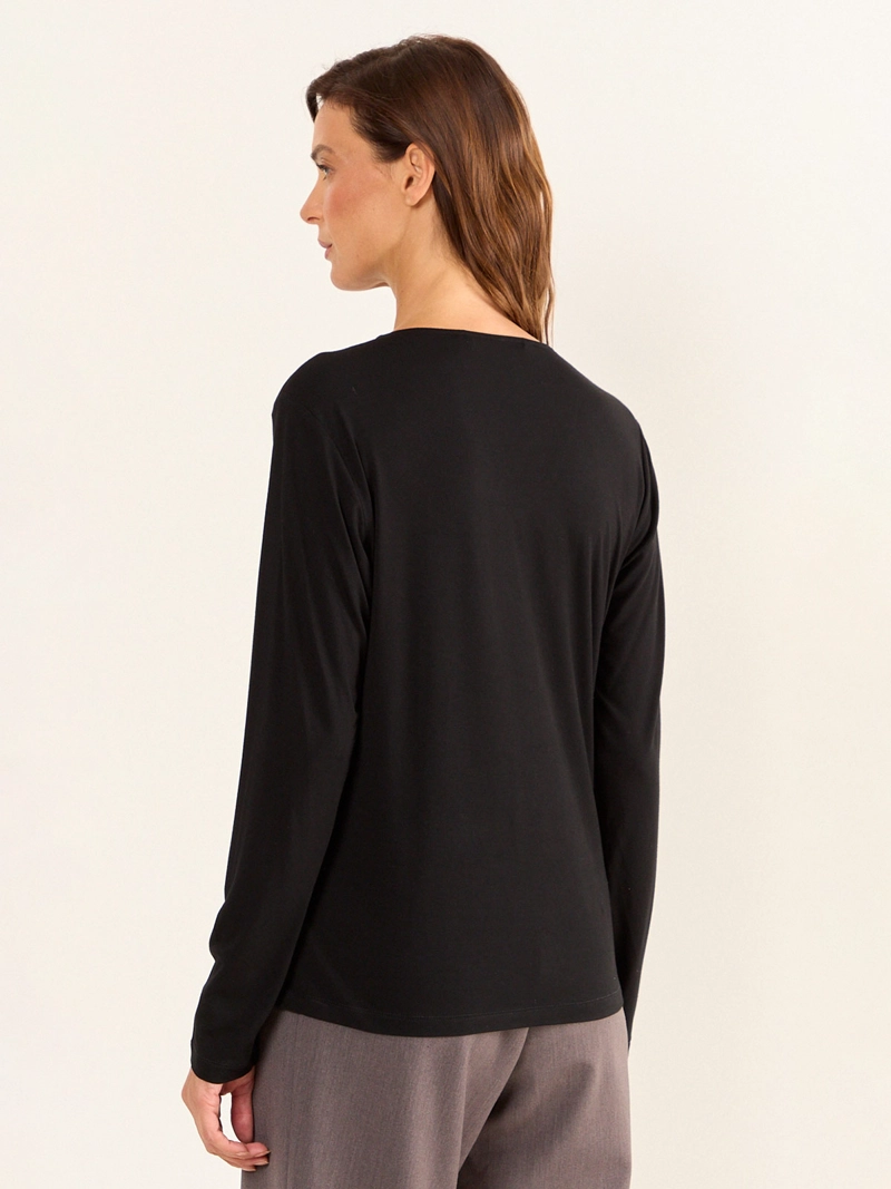 POLERA MUJER MA GRIFFE CUELLO EN V MANGA LARGA  - 2