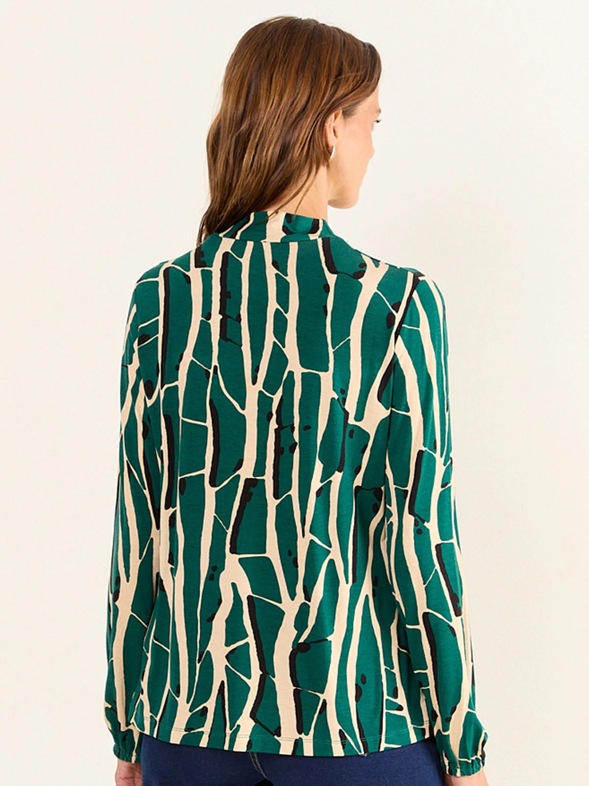 POLERA MUJER MA GRIFFE CUELLO ALTO MANGA LARGA ESTAMPADA - 4