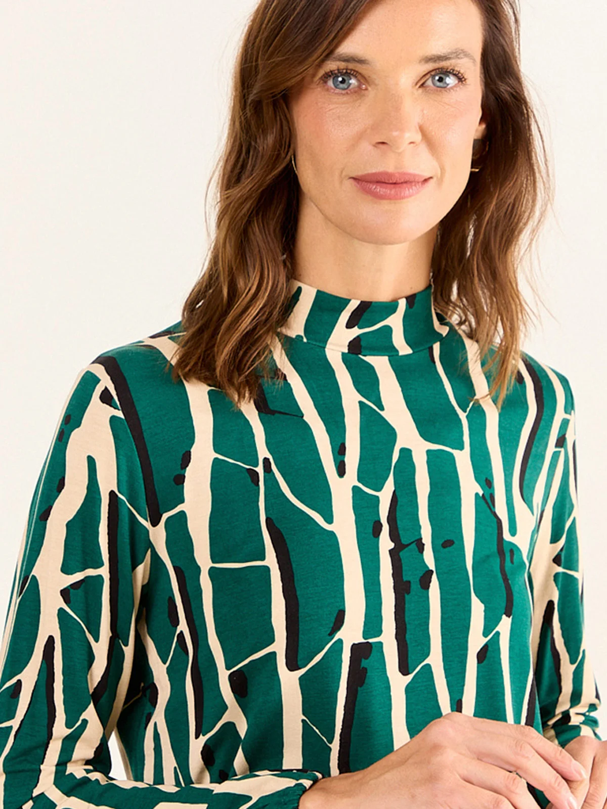 POLERA MUJER MA GRIFFE CUELLO ALTO MANGA LARGA ESTAMPADA - 5