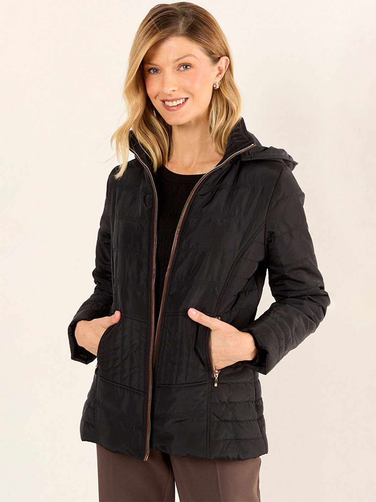 PARKA MUJER MA GRIFFE GORRO Y BOLSILLOS - 3