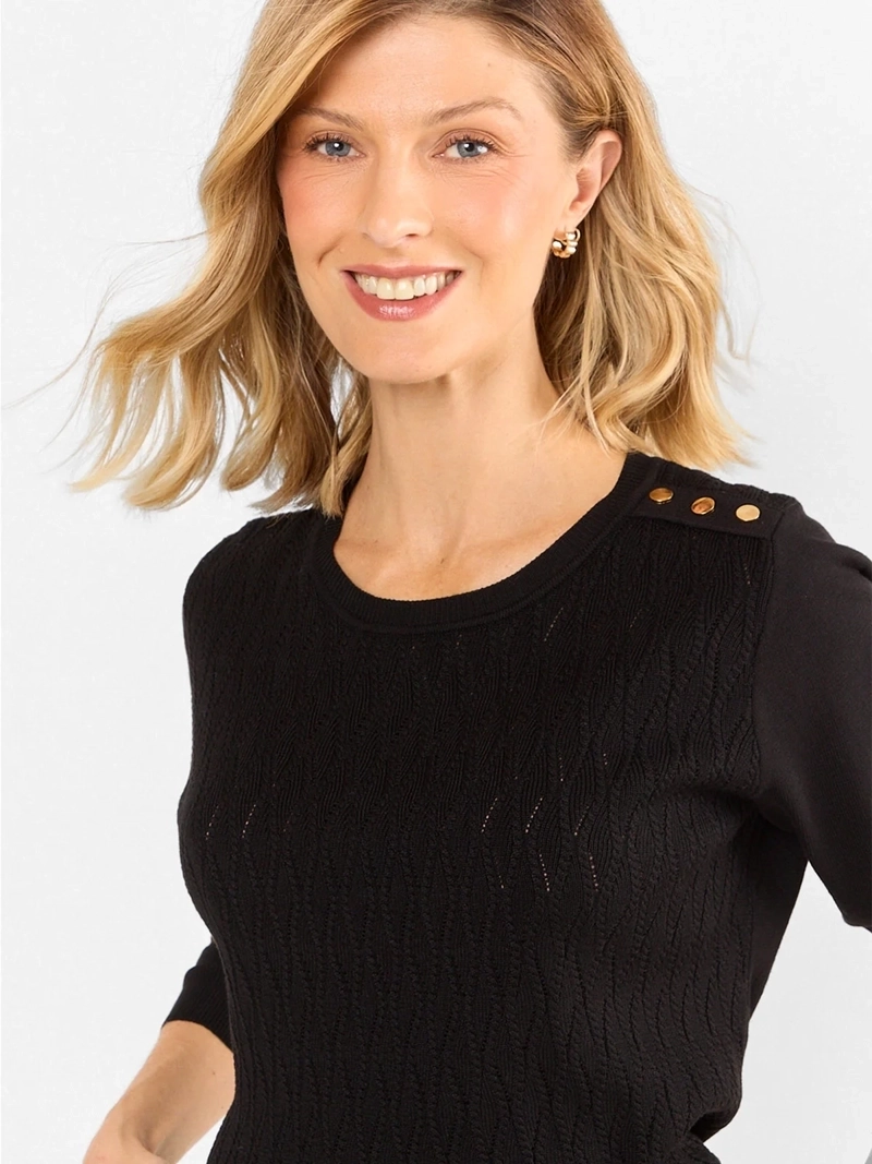 SWEATER MUJER MA GRIFFE CUELLO REDONDO TRENZADO - 3