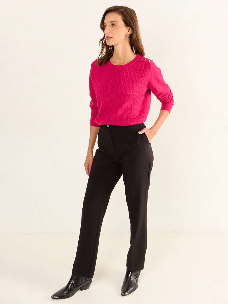 SWEATER MUJER MA GRIFFE CUELLO REDONDO TRENZADO - 2