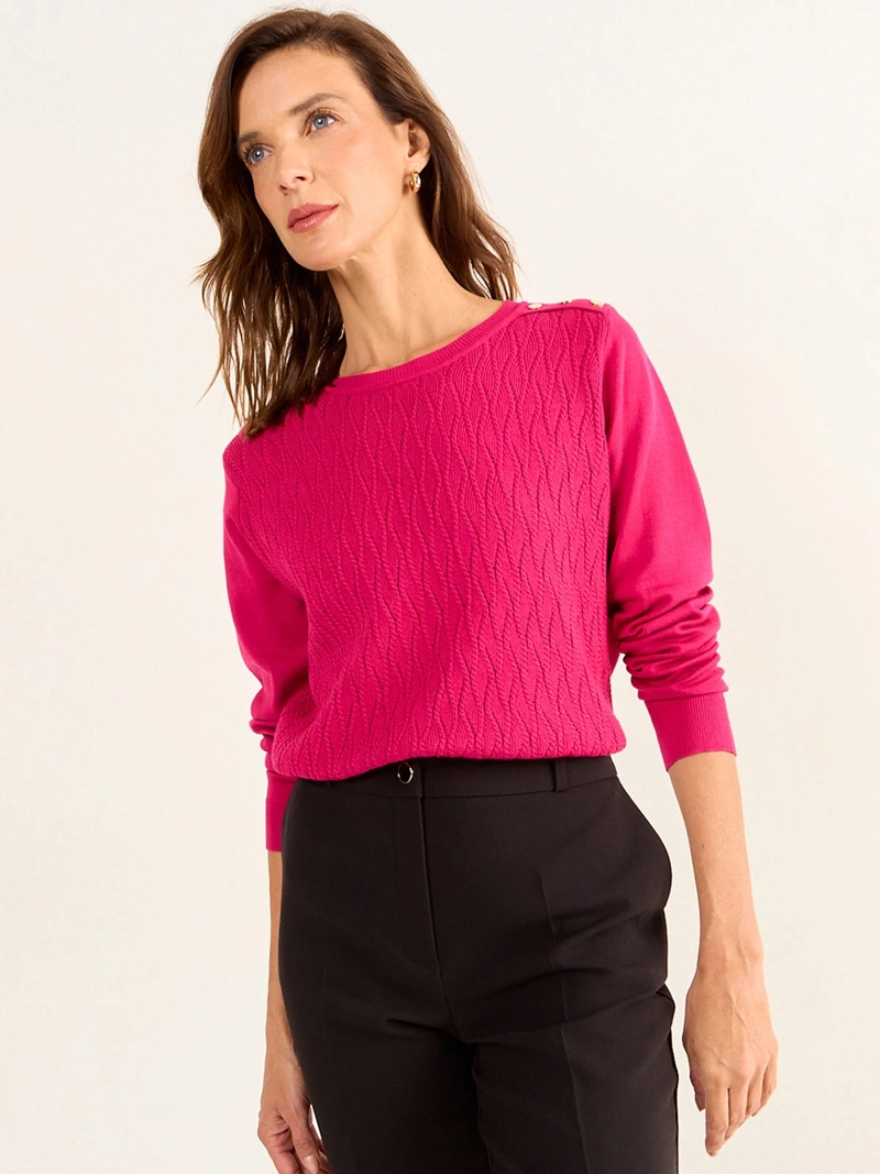 SWEATER MUJER MA GRIFFE CUELLO REDONDO TRENZADO - 3