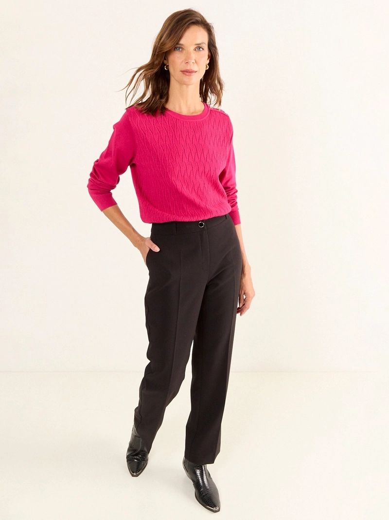 MA GRIFFE SWEATER MUJER MA GRIFFE CUELLO REDONDO TRENZADO