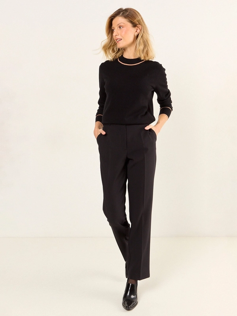 SWEATER MUJER MA GRIFFE CUELLO ALTO LÍNEAS - 1