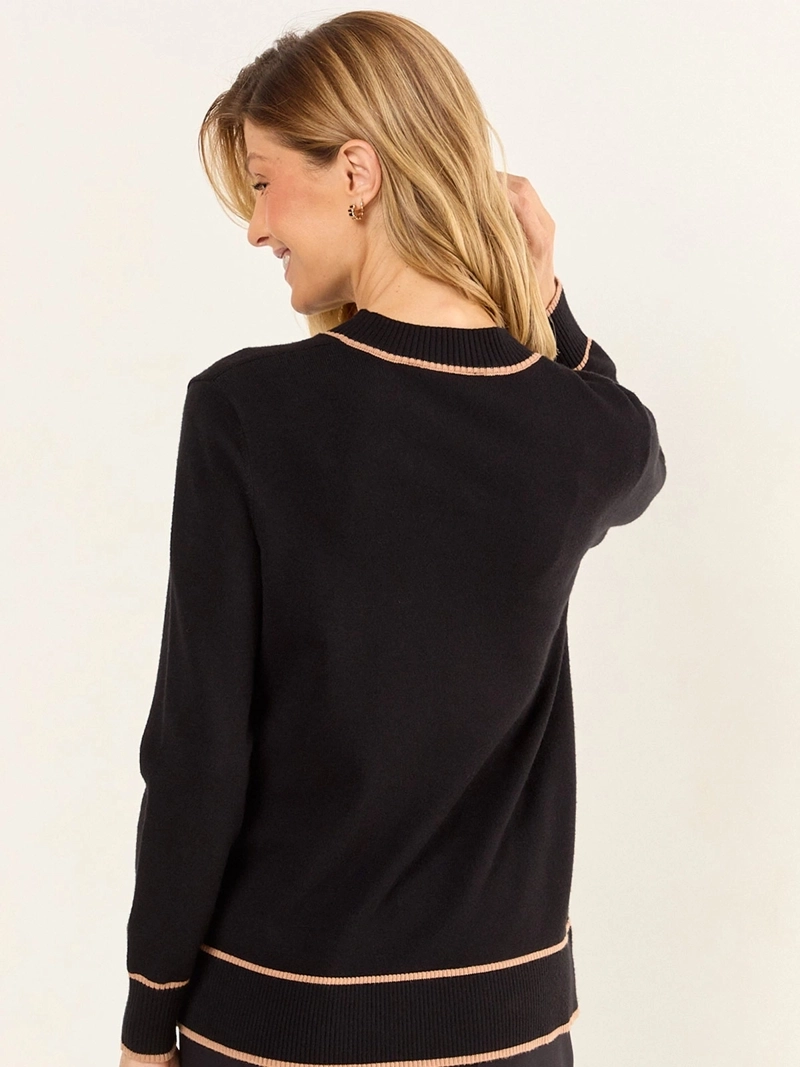 SWEATER MUJER MA GRIFFE CUELLO ALTO LÍNEAS - 4