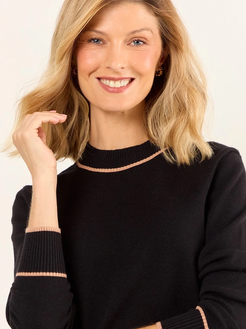 SWEATER MUJER MA GRIFFE CUELLO ALTO LÍNEAS - 5