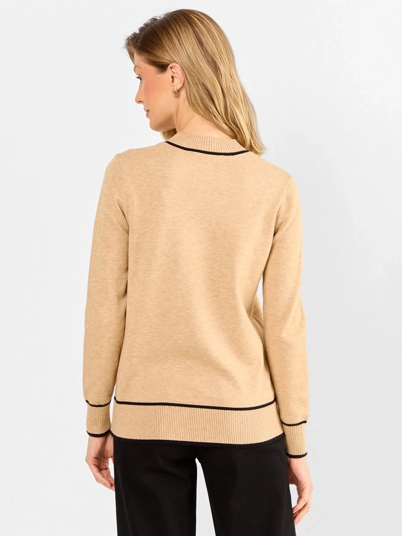 SWEATER MUJER MA GRIFFE CUELLO ALTO LÍNEAS - 2