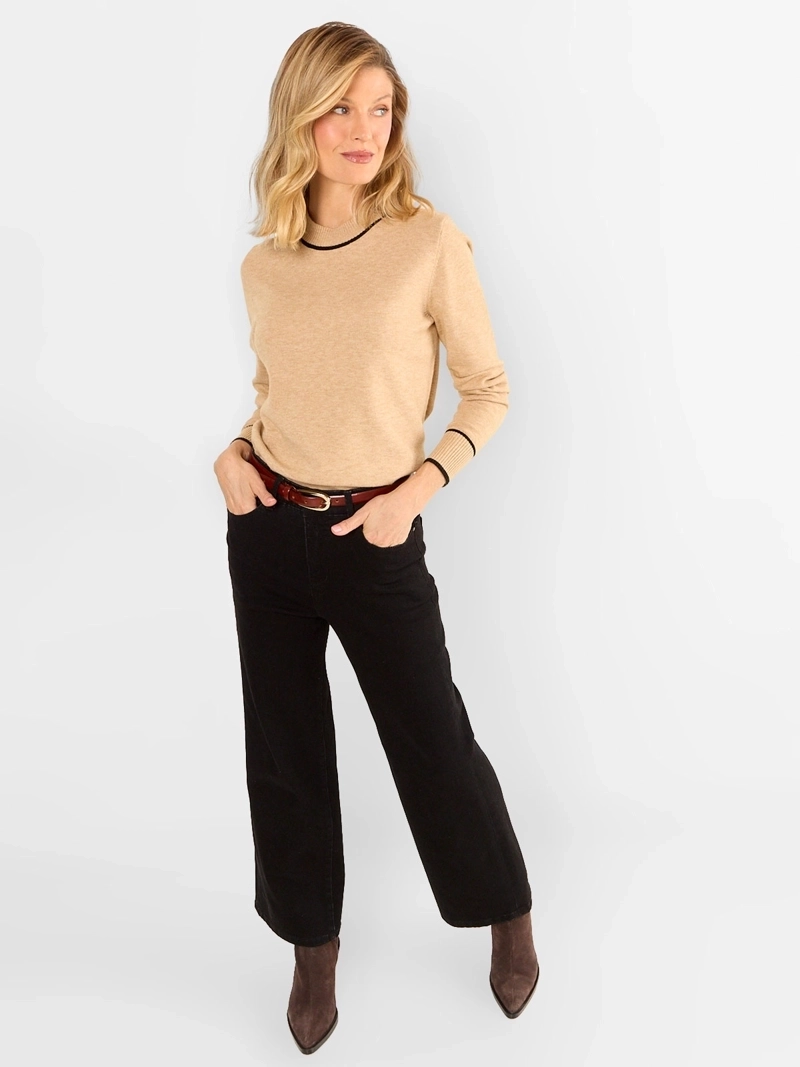 SWEATER MUJER MA GRIFFE CUELLO ALTO LÍNEAS - 4