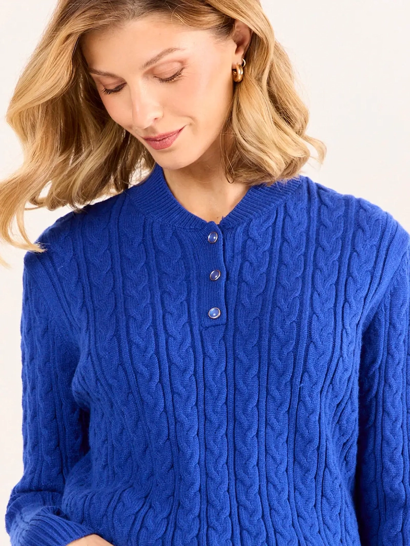 SWEATER MUJER MA GRIFFE GRUESO TRENZADO BOTONES - 5