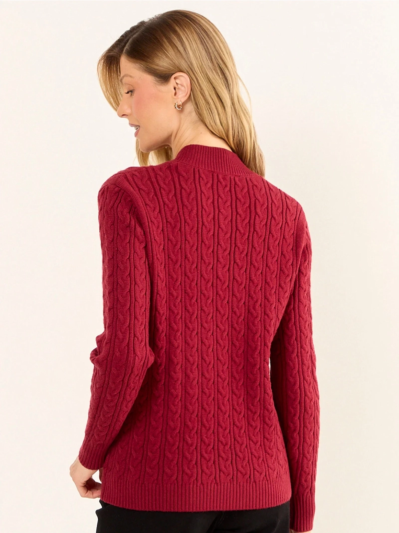 SWEATER MUJER MA GRIFFE GRUESO TRENZADO BOTONES - 4