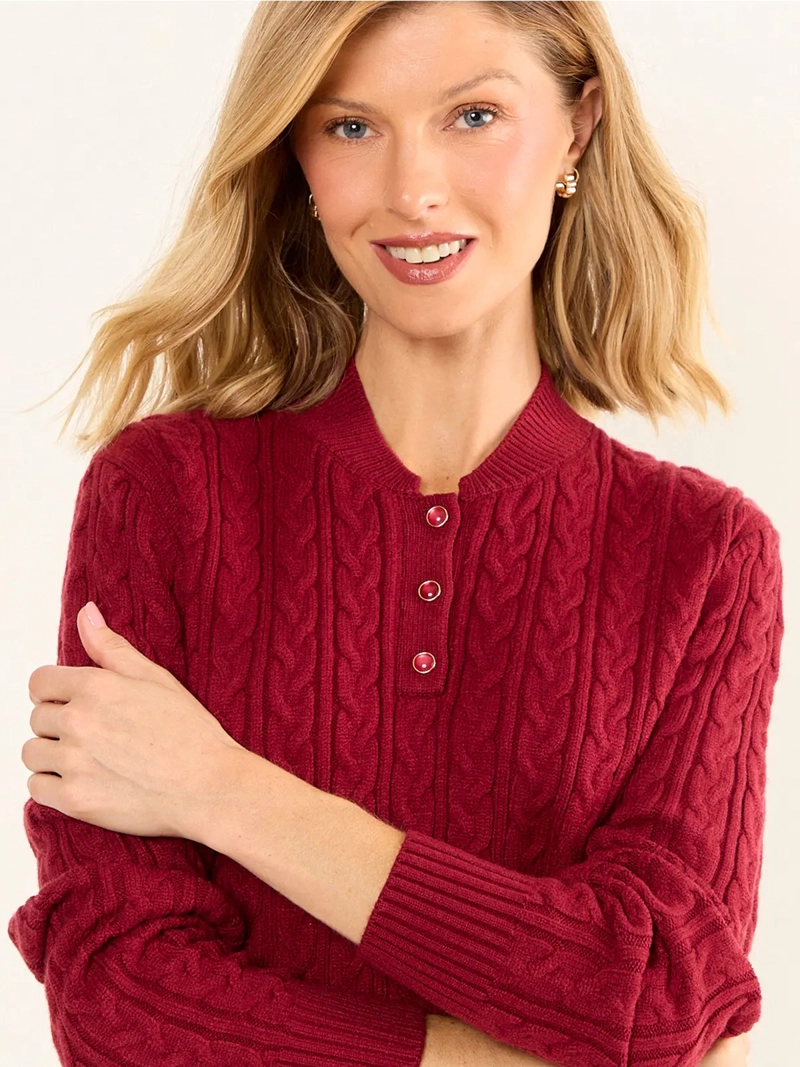 SWEATER MUJER MA GRIFFE GRUESO TRENZADO BOTONES - 5