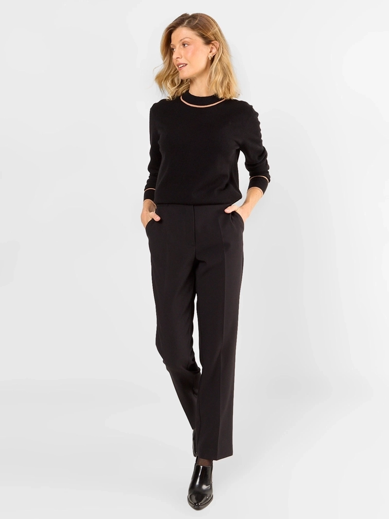 SWEATER MUJER MA GRIFFE CUELLO ALTO LÍNEAS CONTRATONO - 4