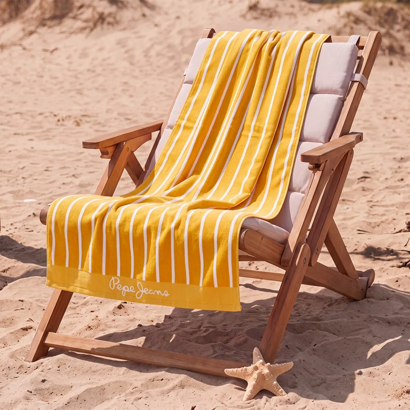 TOALLA DE PLAYA PEPE JEANS JACQUARD STRIPE AMARILLO - 1