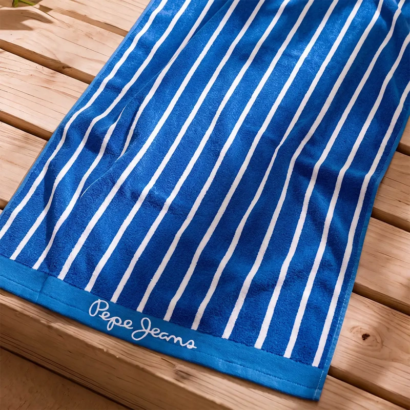 TOALLA DE PLAYA PEPE JEANS JACQUARD STRIPE AZUL - 1