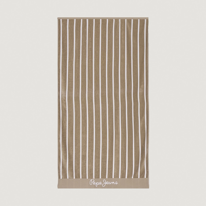 TOALLA DE PLAYA PEPE JEANS JACQUARD STRIPE BEIGE - 2