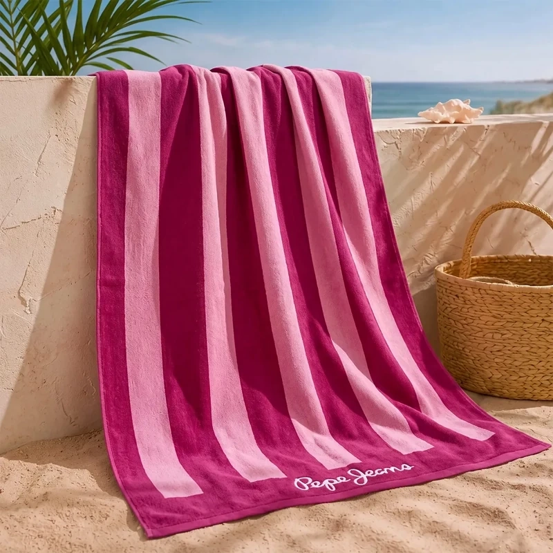 TOALLA DE PLAYA PEPE JEANS JACQUARD STRIPE FUCSIA - 1