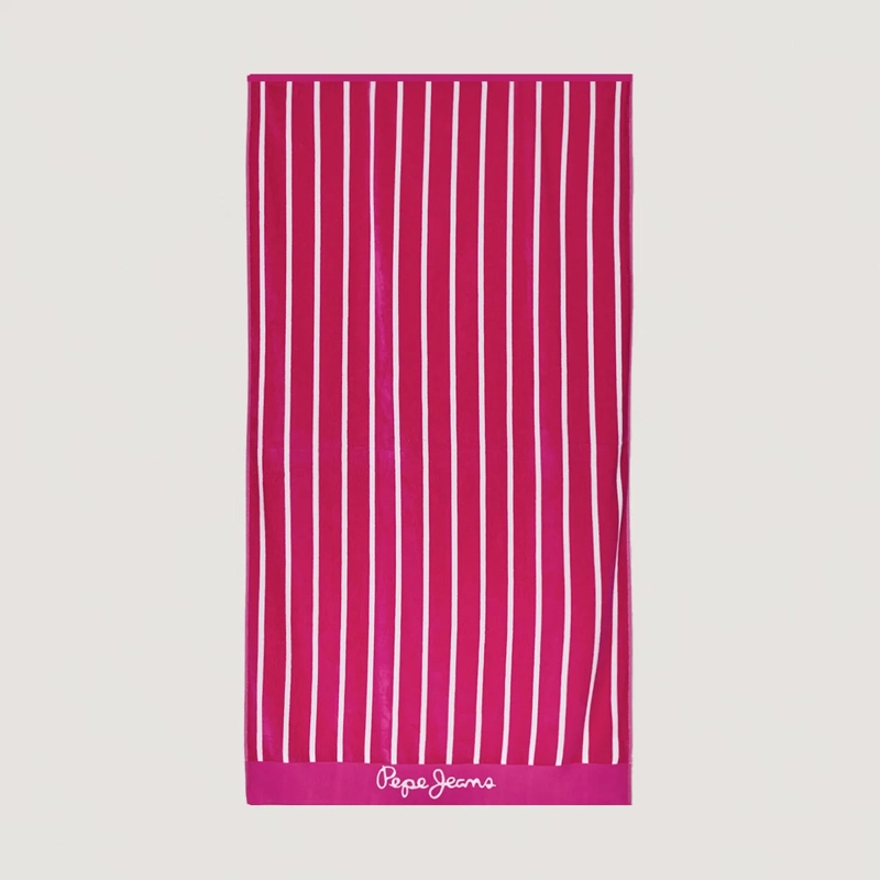 TOALLA DE PLAYA PEPE JEANS JACQUARD STRIPE ROSA - 2