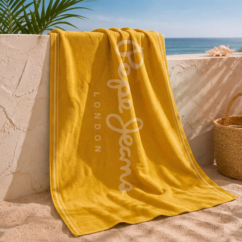 TOALLA DE PLAYA PEPE JEANS JACQUARD AMARILLO - 1