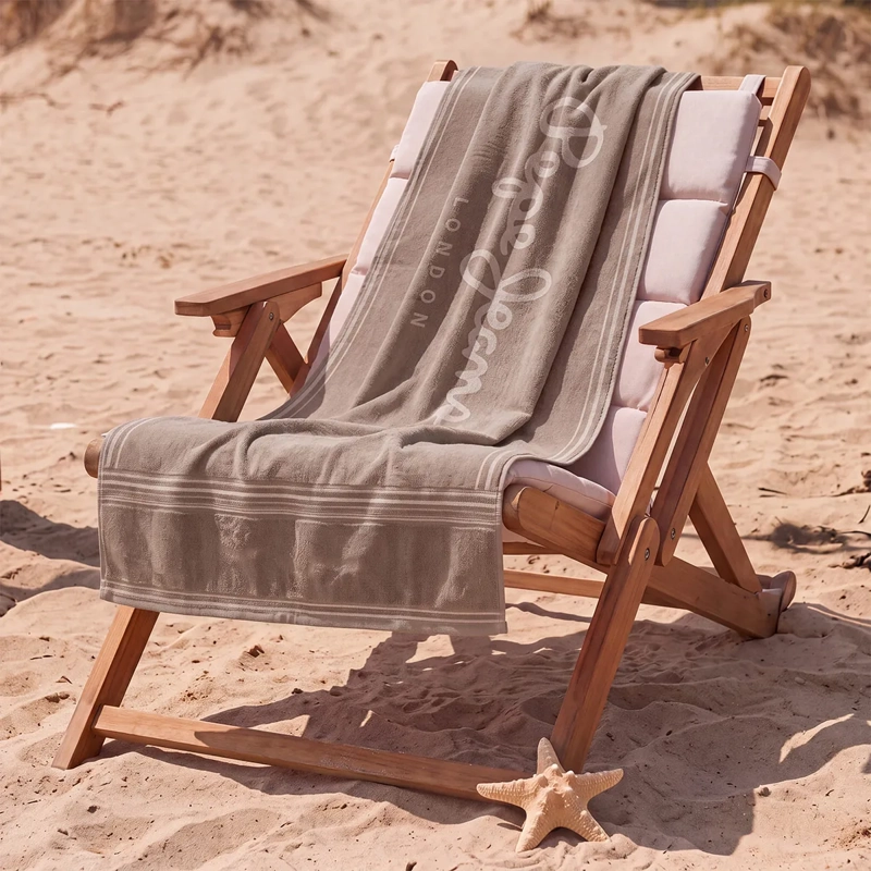 TOALLA DE PLAYA PEPE JEANS JACQUARD BEIGE - 1