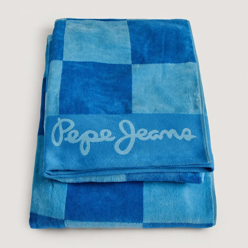 TOALLA DE PLAYA PEPE JEANS JACQUARD CHEK AZUL - 4