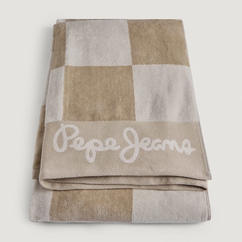 TOALLA DE PLAYA PEPE JEANS JACQUARD CHEK BEIGE - 4