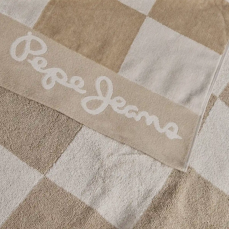 TOALLA DE PLAYA PEPE JEANS JACQUARD CHEK BEIGE - 5